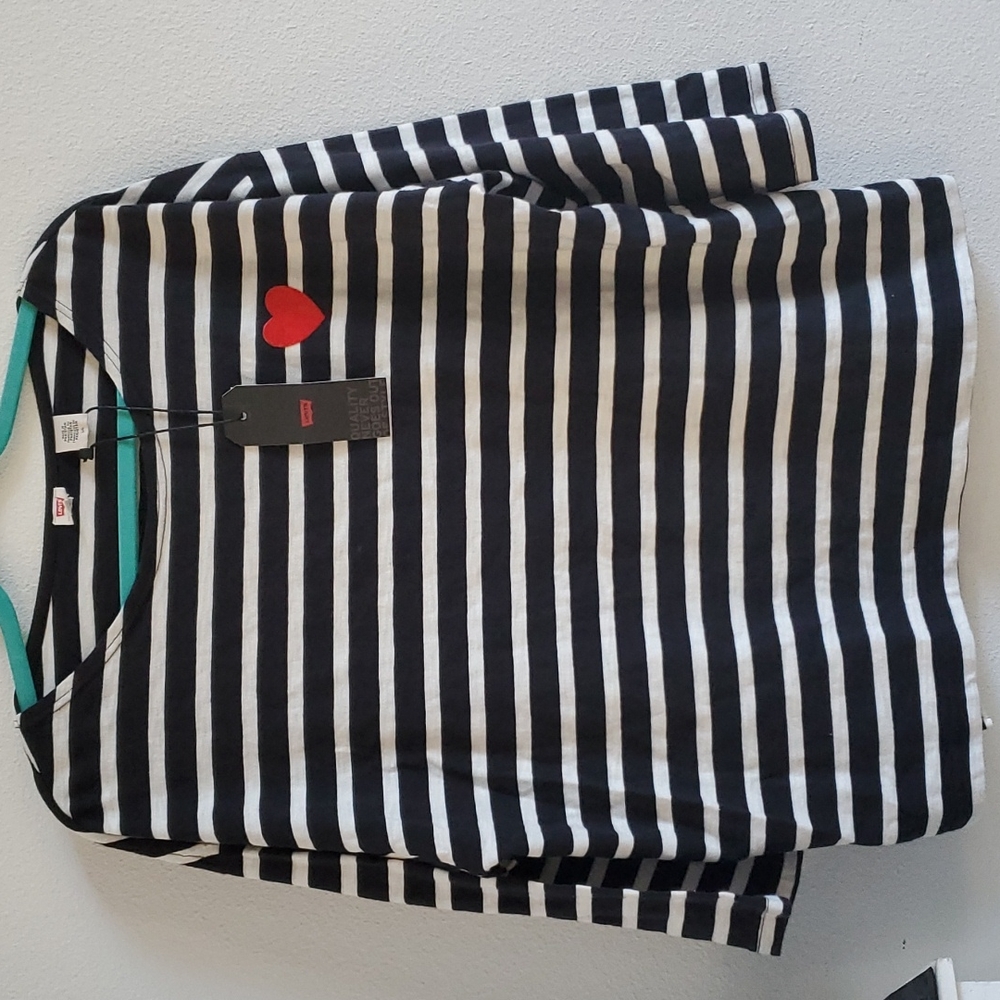 Oversized Women's Levi's Quarter Sleeve Striped Shirt